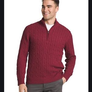 Izod Men's Red Cable Knit Sweater